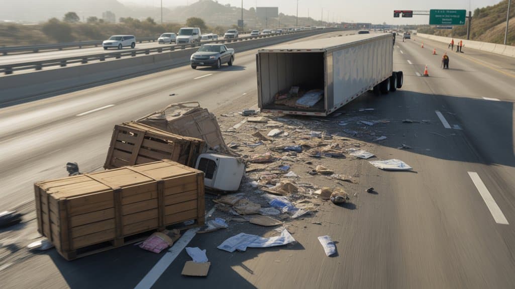 improperly secured truck loads
